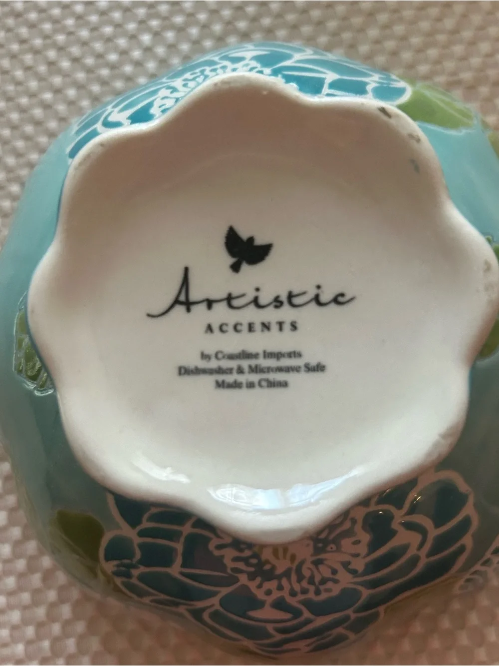 Small Artistic Accent Flower Embossed Pedestal Base Bowl